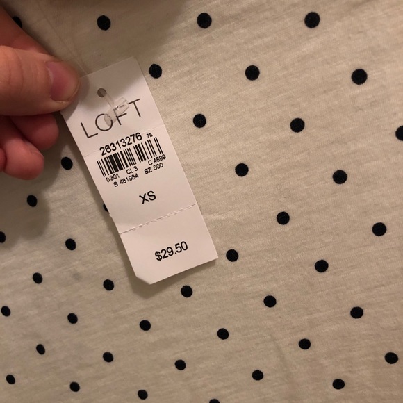 SOLD: NWT LOFT Turtleneck Polka Dot Tee - Picture 3 of 4